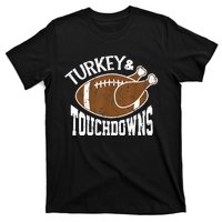 Turkey and Touchdowns Funny Thanksgiving Football T-Shirt