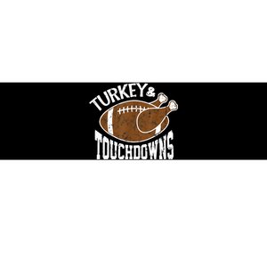 Turkey and Touchdowns Funny Thanksgiving Football Bumper Sticker