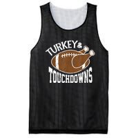 Turkey and Touchdowns Funny Thanksgiving Football Mesh Reversible Basketball Jersey Tank