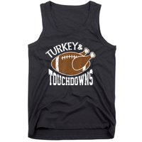 Turkey and Touchdowns Funny Thanksgiving Football Tank Top