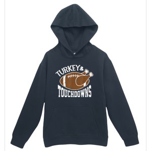 Turkey and Touchdowns Funny Thanksgiving Football Urban Pullover Hoodie