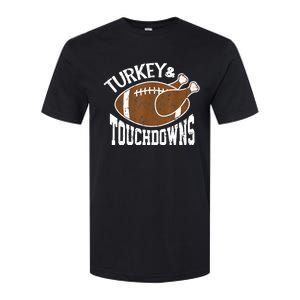 Turkey and Touchdowns Funny Thanksgiving Football Softstyle CVC T-Shirt