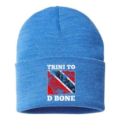 Trinidad And Tobago Flaggift Trini To D Bone Great Gift Sustainable Knit Beanie