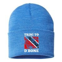 Trinidad And Tobago Flaggift Trini To D Bone Great Gift Sustainable Knit Beanie