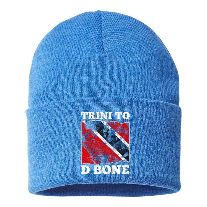 Trinidad And Tobago Flaggift Trini To D Bone Great Gift Sustainable Knit Beanie