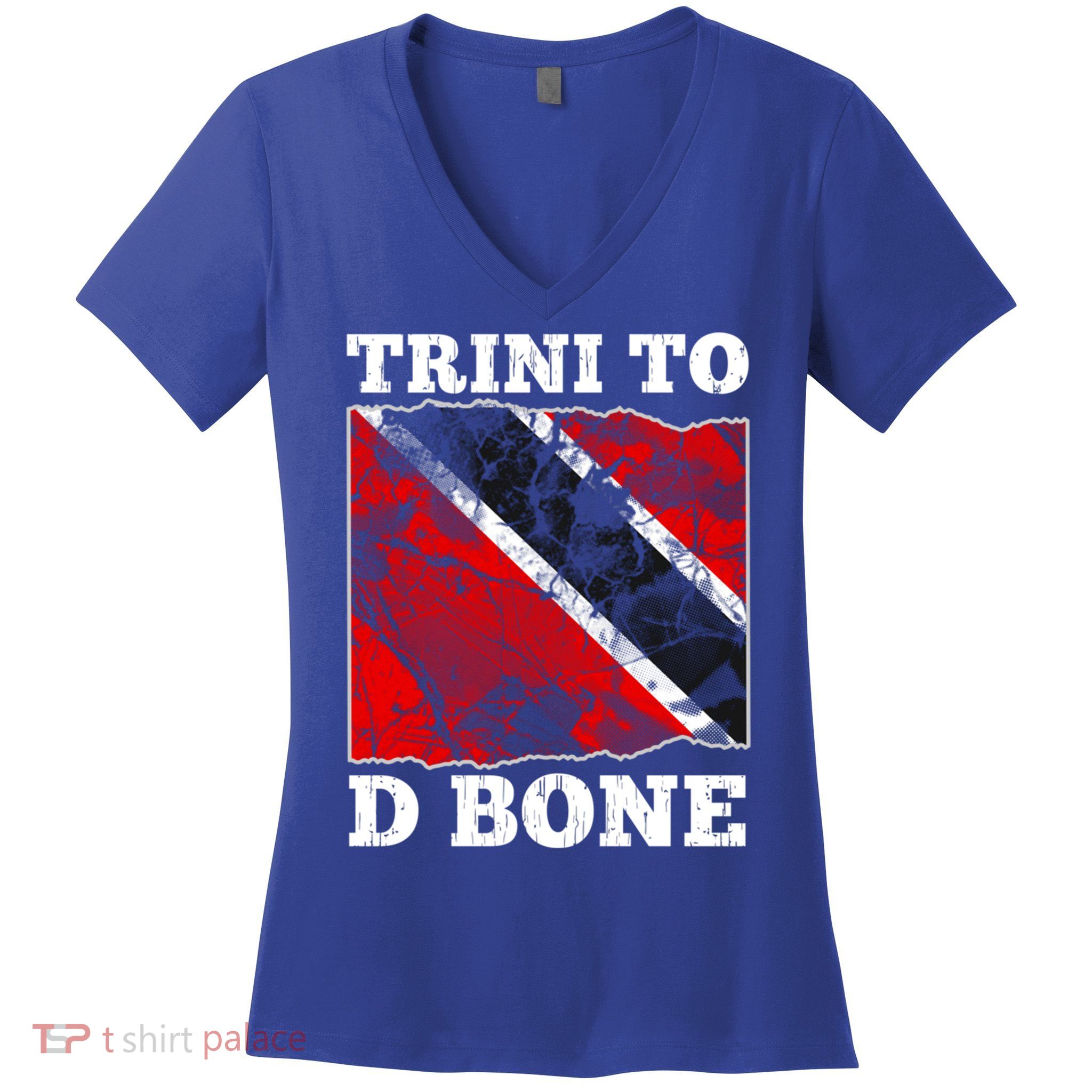 Trinidad And Tobago Flaggift Trini To D Bone Great Gift Women's V-Neck T-Shirt