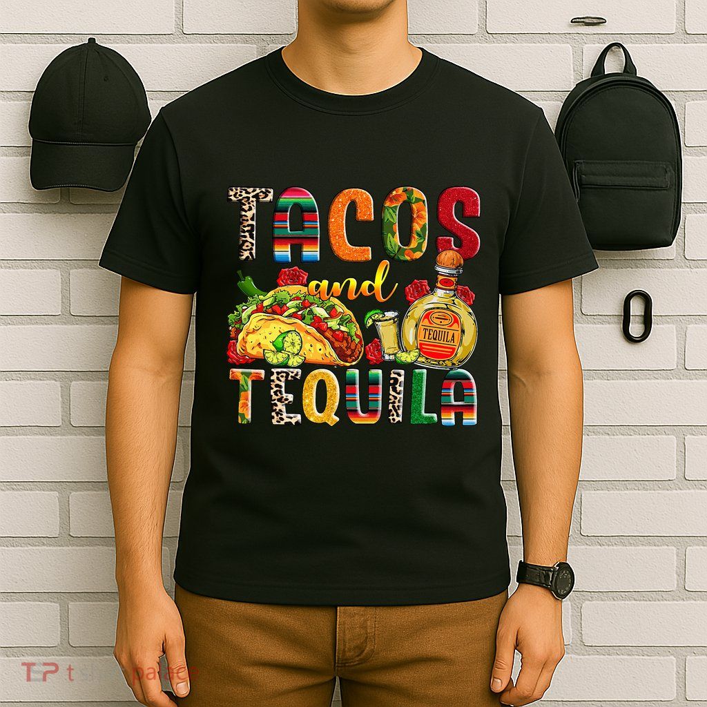 Tacos And Tequila Funny Drinking Taco Mexican Food Lover T-Shirt