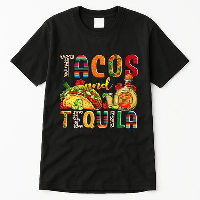 Tacos And Tequila Funny Drinking Taco Mexican Food Lover Tall T-Shirt