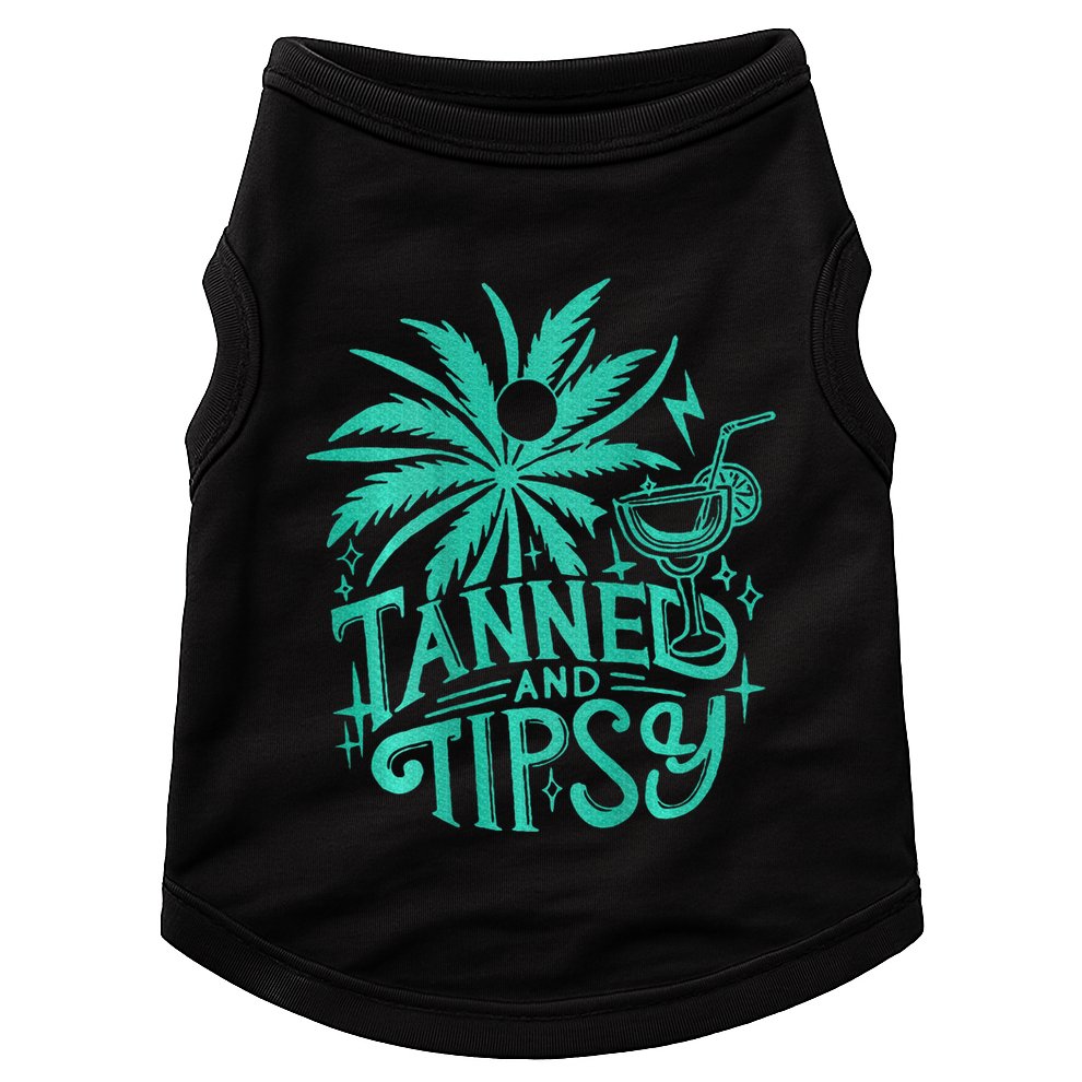 Tanned And Tipsy Beach Summer Doggie Tank