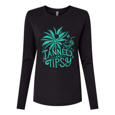 Tanned And Tipsy Beach Summer Womens Cotton Relaxed Long Sleeve T-Shirt