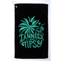 Tanned And Tipsy Beach Summer Golf Towel