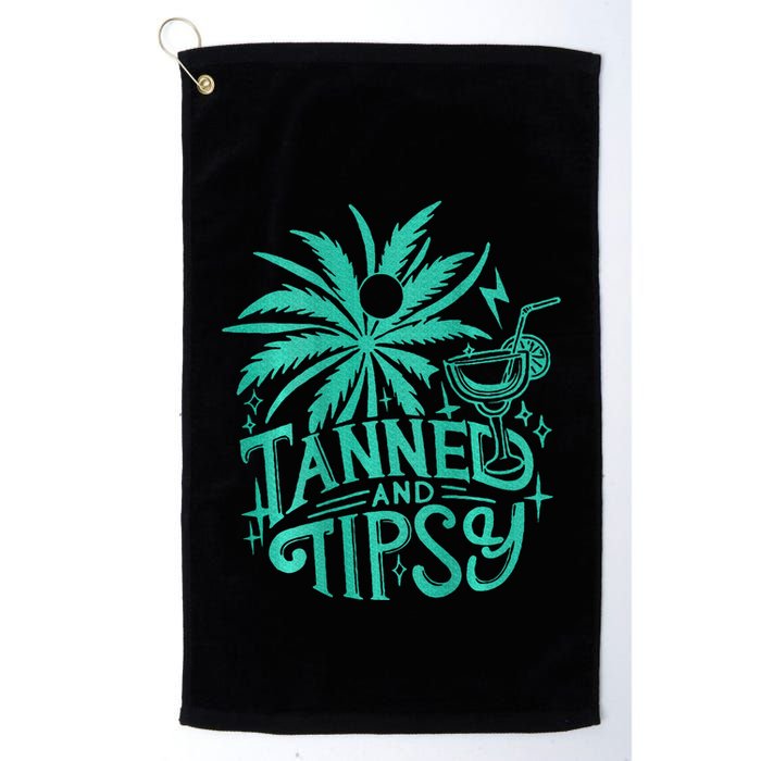 Tanned And Tipsy Beach Summer Golf Towel