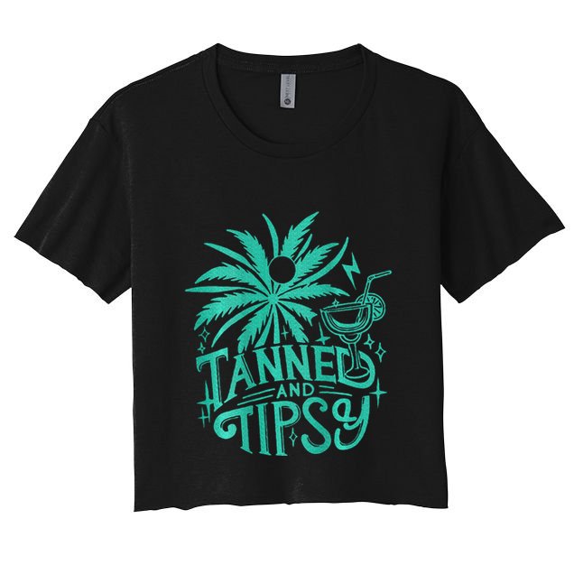 Tanned And Tipsy Beach Summer Crop Top