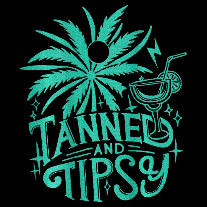 Tanned And Tipsy Beach Summer Cropped Pullover Crew