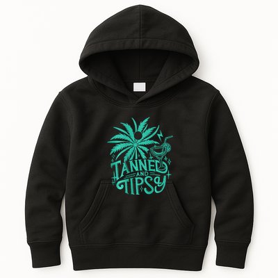 Tanned And Tipsy Beach Summer Kids Hoodie