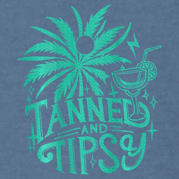 Tanned And Tipsy Beach Summer Garment-Dyed Sweatshirt
