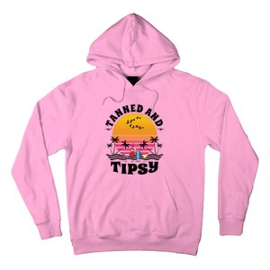 Tanned And Tipsy Beach Ing Retro Sunset Summer Vacation Cute Gift Hoodie