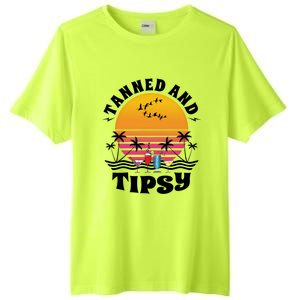 Tanned And Tipsy Beach Ing Retro Sunset Summer Vacation Cute Gift Tall Fusion ChromaSoft Performance T-Shirt