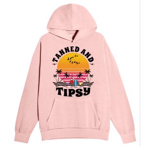 Tanned And Tipsy Beach Ing Retro Sunset Summer Vacation Cute Gift Urban Pullover Hoodie