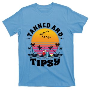 Tanned And Tipsy Beach Ing Retro Sunset Summer Vacation Cute Gift T-Shirt