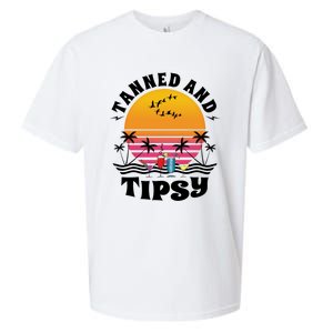 Tanned And Tipsy Beach Ing Retro Sunset Summer Vacation Cute Gift Sueded Cloud Jersey T-Shirt