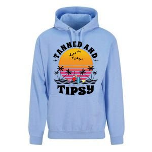 Tanned And Tipsy Beach Ing Retro Sunset Summer Vacation Cute Gift Unisex Surf Hoodie