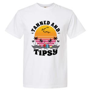 Tanned And Tipsy Beach Ing Retro Sunset Summer Vacation Cute Gift Garment-Dyed Heavyweight T-Shirt