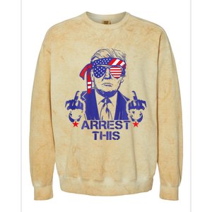 Trump Arrest This Funny Trump 2024 Convicted Felon Colorblast Crewneck Sweatshirt