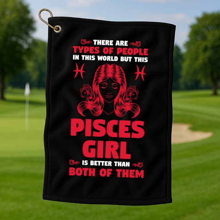 There Are Types Of People World But This Pisces Zodiac Funny Gift Golf Towel