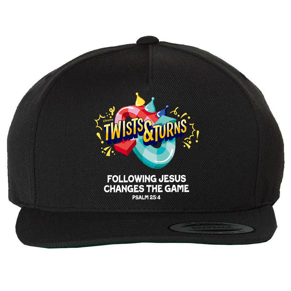 Twists And Turns VBS Follow Jesus Change The Games Wool Snapback Cap