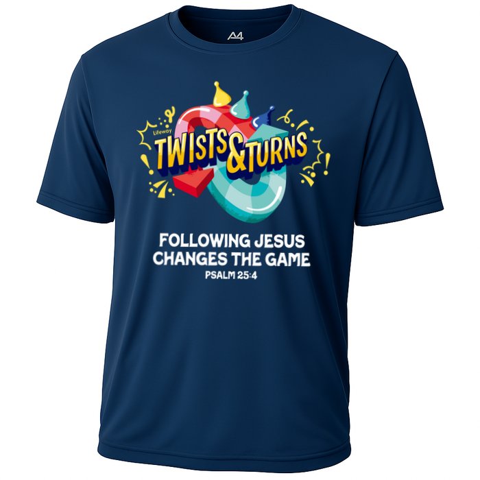 Twists And Turns VBS Follow Jesus Change The Games Cooling Performance Crew T-Shirt