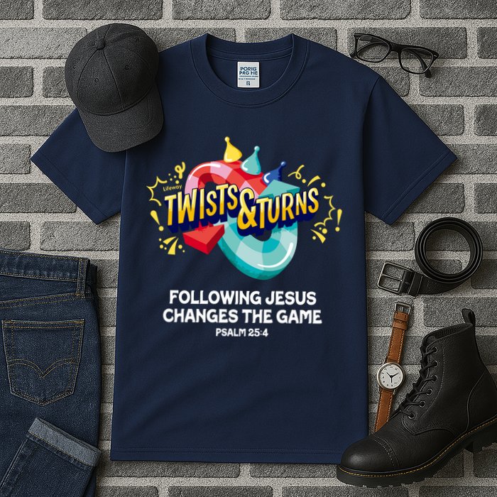 Twists And Turns VBS Follow Jesus Change The Games Tall T-Shirt