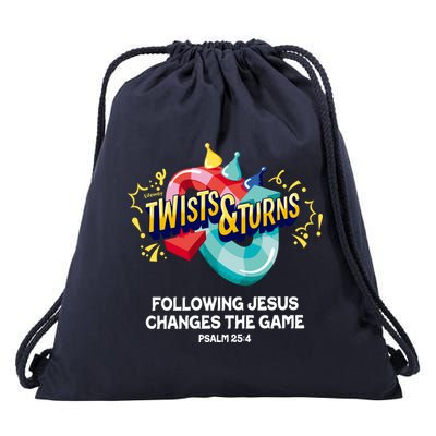 Twists And Turns VBS Follow Jesus Change The Games Drawstring Bag