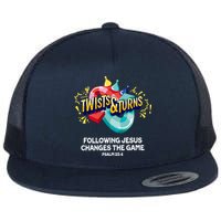Twists And Turns VBS Follow Jesus Change The Games Flat Bill Trucker Hat