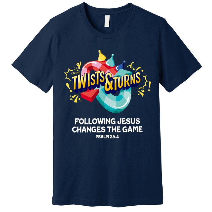 Twists And Turns VBS Follow Jesus Change The Games Premium T-Shirt