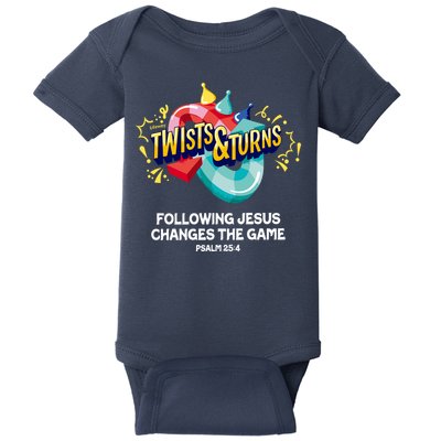 Twists And Turns VBS Follow Jesus Change The Games Baby Bodysuit