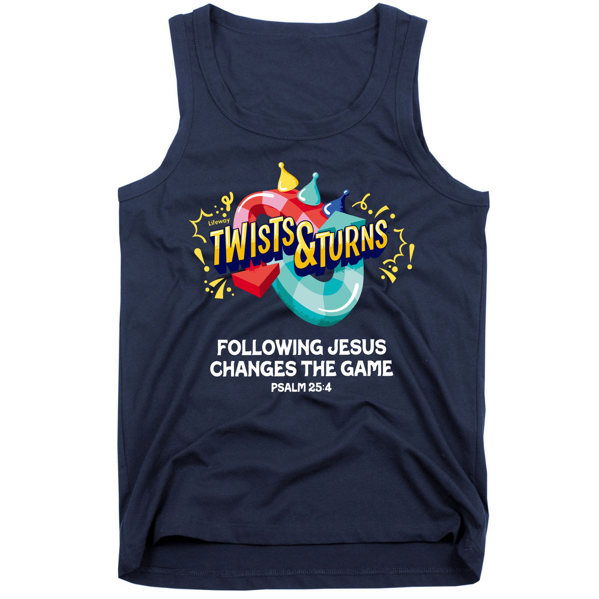 Twists And Turns VBS Follow Jesus Change The Games Tank Top