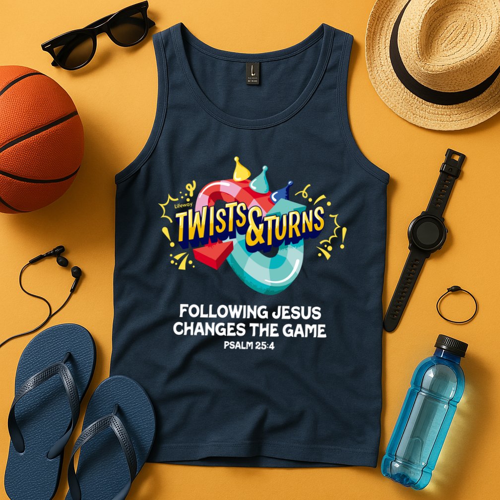 Twists And Turns VBS Follow Jesus Change The Games Tank Top
