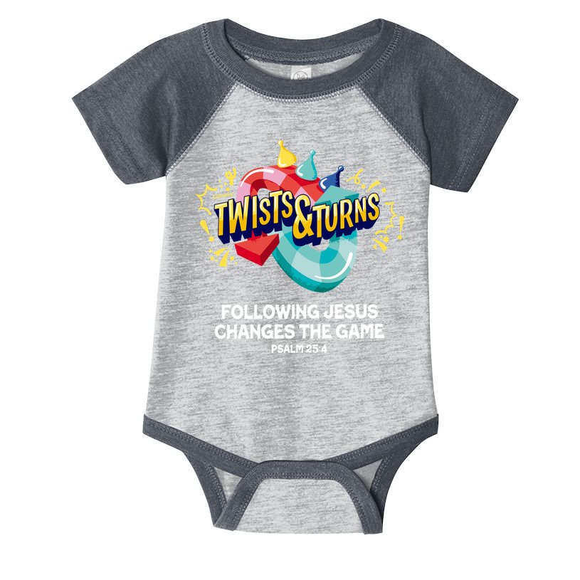 Twists And Turns VBS Follow Jesus Change The Games Infant Baby Jersey Bodysuit