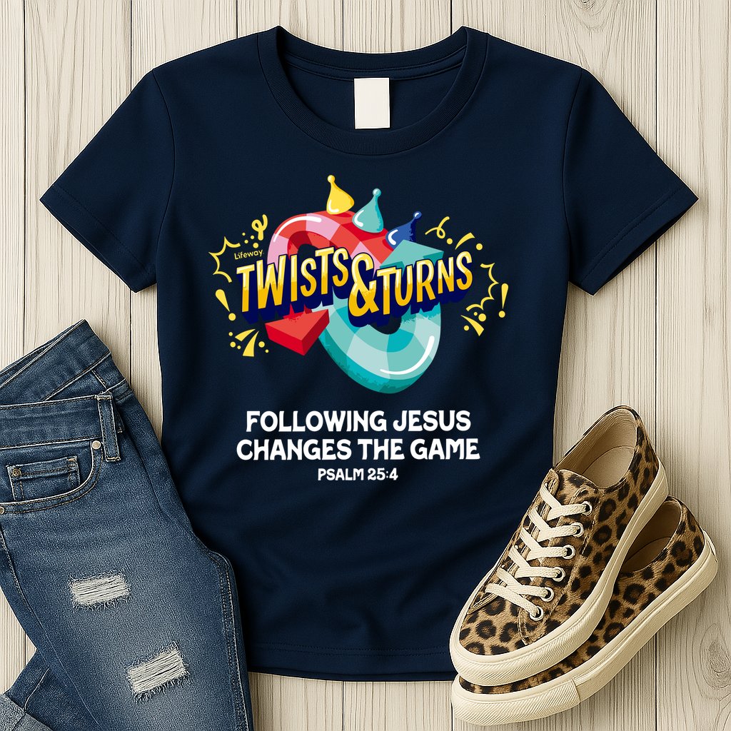 Twists And Turns VBS Follow Jesus Change The Games Womens T-Shirt
