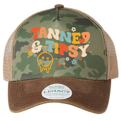 Tanned And Tipsy Funny Summer Tops Beach Meaningful Gift Legacy Tie Dye Trucker Hat