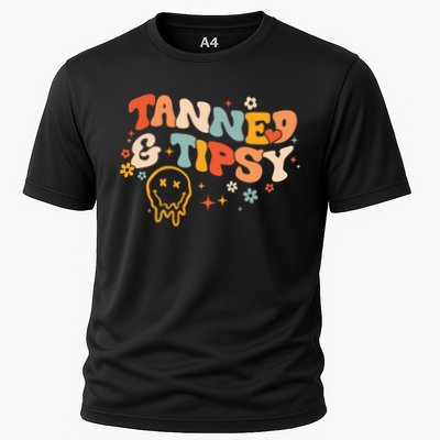 Tanned And Tipsy Funny Summer Tops Beach Meaningful Gift Performance Shirt
