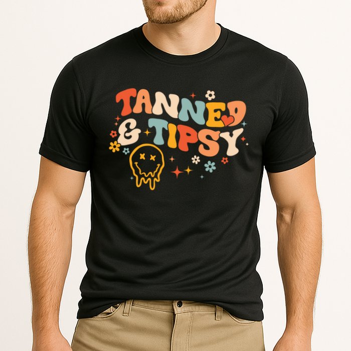 Tanned And Tipsy Funny Summer Tops Beach Meaningful Gift Performance Shirt