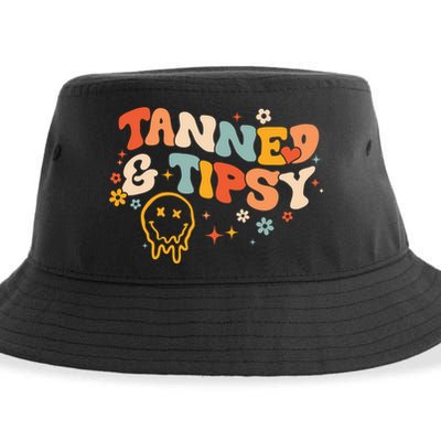 Tanned And Tipsy Funny Summer Tops Beach Meaningful Gift Sustainable Bucket Hat