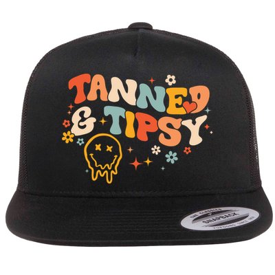 Tanned And Tipsy Funny Summer Tops Beach Meaningful Gift Flatbill Hat