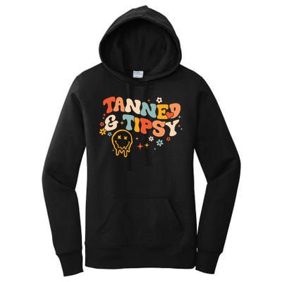 Tanned And Tipsy Funny Summer Tops Beach Meaningful Gift Women's Pullover Hoodie