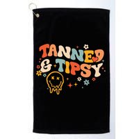 Tanned And Tipsy Funny Summer Tops Beach Meaningful Gift Golf Towel