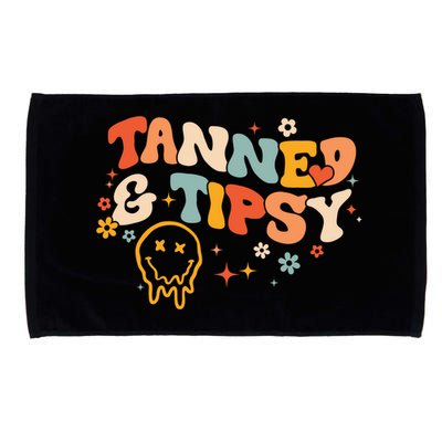 Tanned And Tipsy Funny Summer Tops Beach Meaningful Gift Microfiber Hand Towel