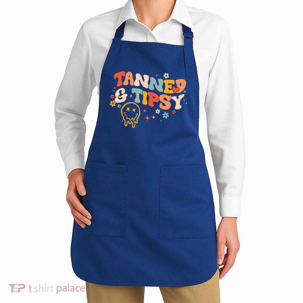 Tanned And Tipsy Funny Summer Tops Beach Meaningful Gift Apron