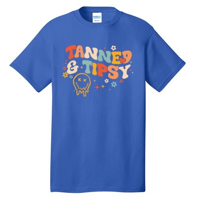 Tanned And Tipsy Funny Summer Tops Beach Meaningful Gift Tall T-Shirt